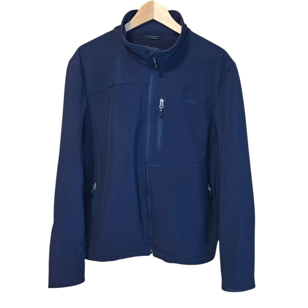 L.L.Bean Women’s Softshell Jacket Fleece Lined Water Resistant Navy Size Large